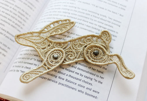 Completed articulated lace bunny project