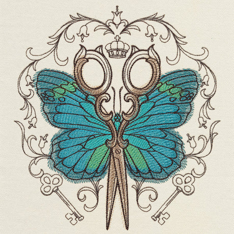 butterfly scissor machine embroidery design