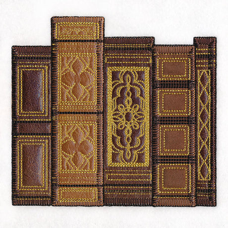 Leather Bound Books Border (Applique)