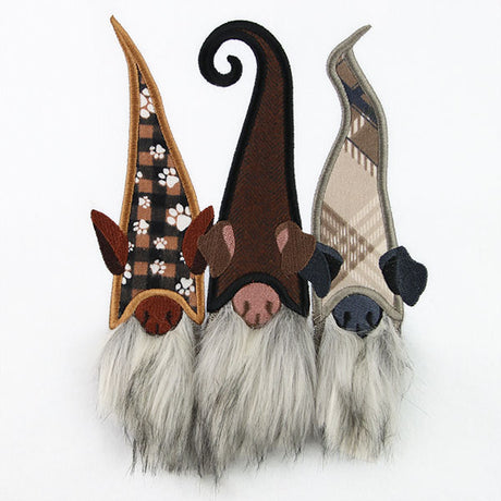 Fluffy Dog Gnome Trio (Applique)