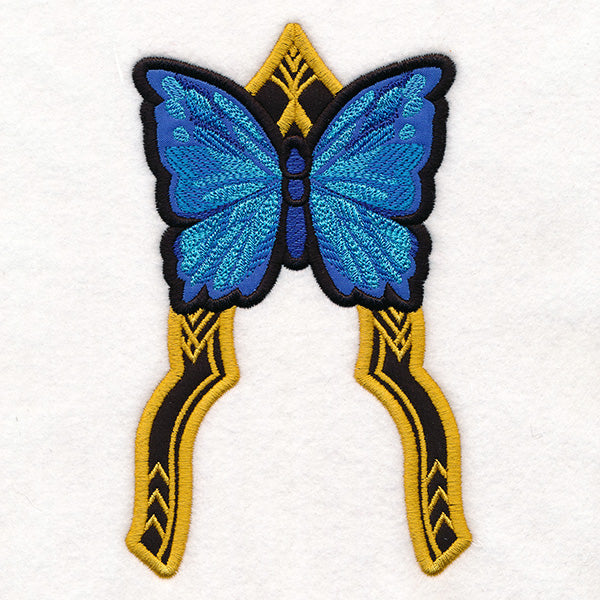 Blue Morpho Butterfly Magic Accent (Split Seam Applique)