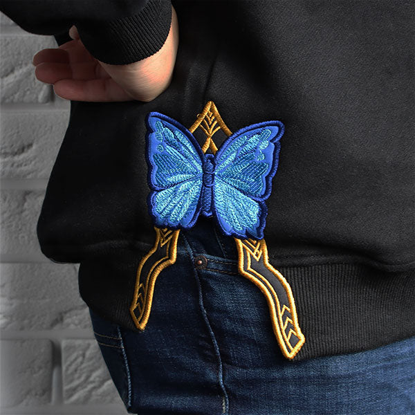 Blue Morpho Butterfly Magic Accent (Split Seam Applique)