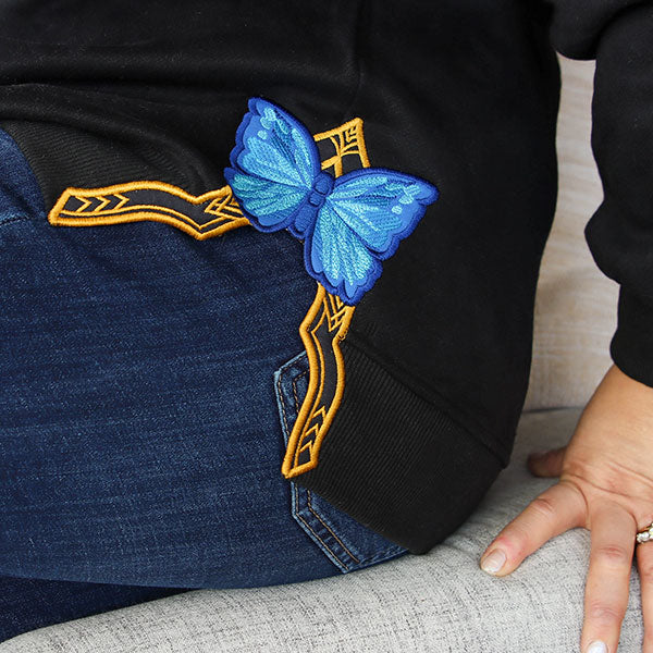 Blue Morpho Butterfly Magic Accent (Split Seam Applique)