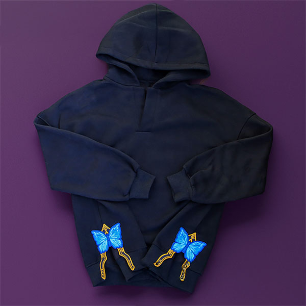 Blue Morpho Butterfly Magic Accent (Split Seam Applique)