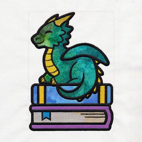 Book Stack Buddies (Applique) - Dragon