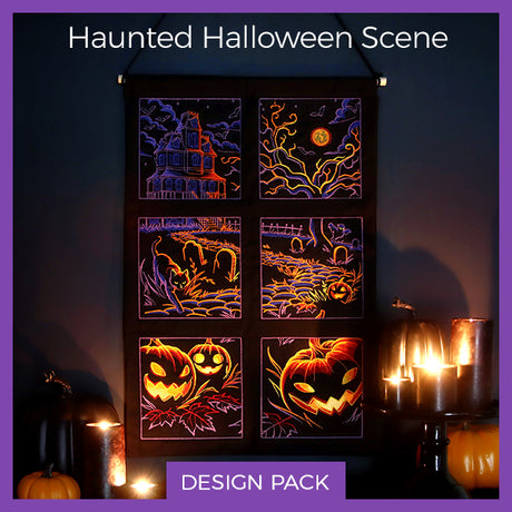 A Haunted Halloween Scene Design Pack