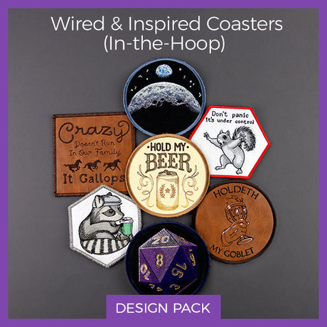 A Wired & Inspired Coasters (In-the-Hoop) Design Pack