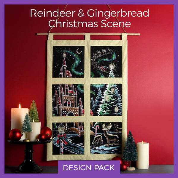 A Reindeer & Gingerbread Christmas Scene Design Pack