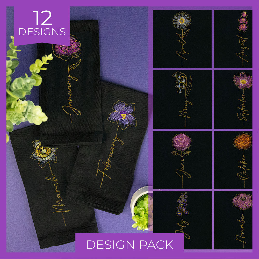 A Birth Flowers Design Pack