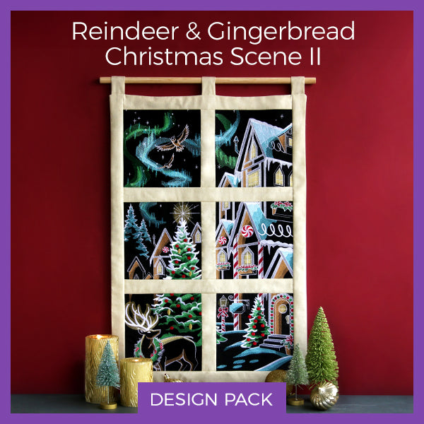 A Reindeer & Gingerbread Christmas Scene II Design Pack