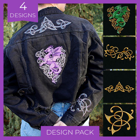 Heraldic Knotwork Dragon Design Pack