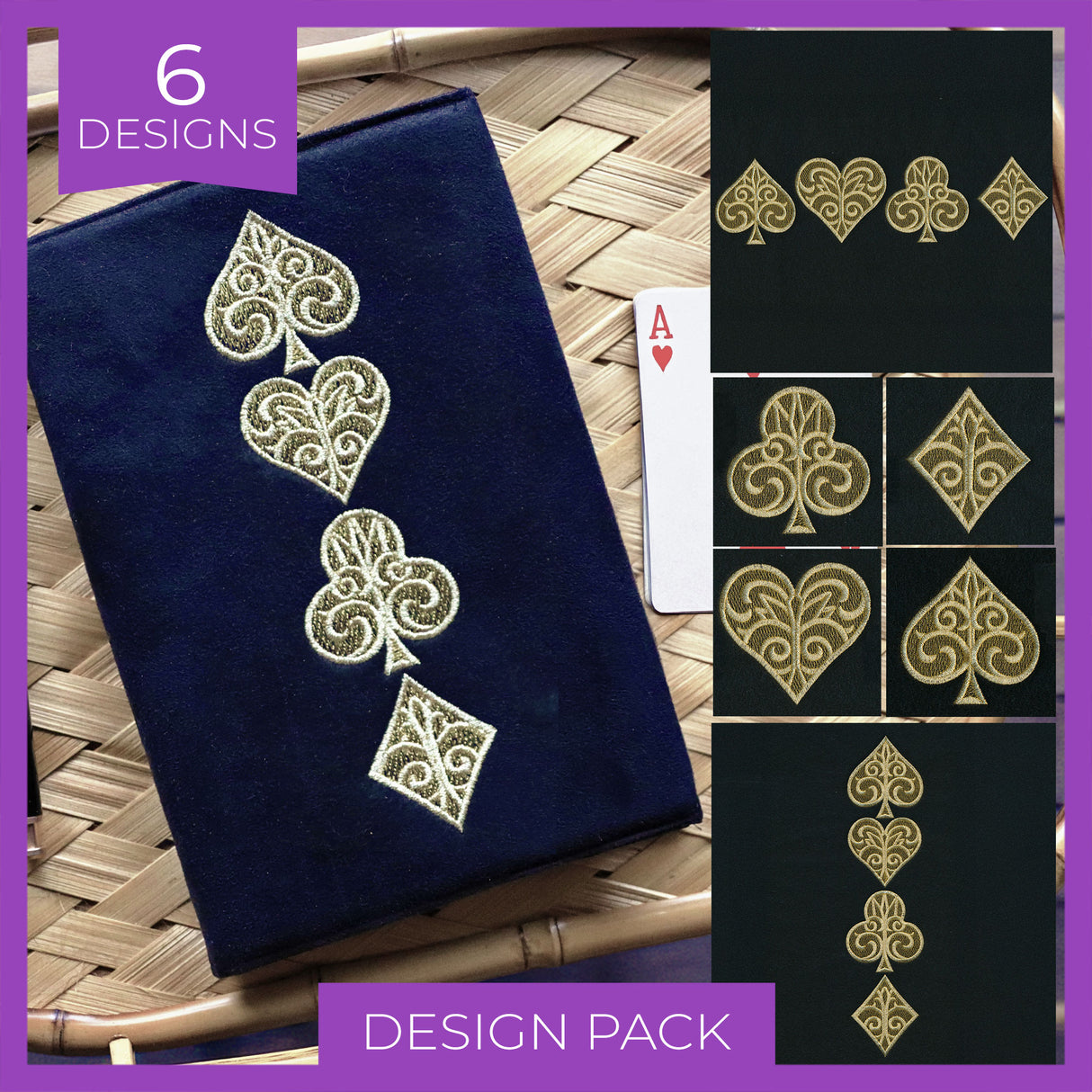 Gilded Card Suits Design Pack