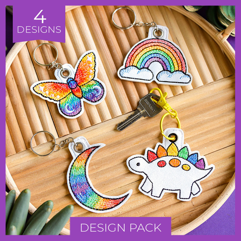 Rainbow Keychains (In-the-Hoop) Design Pack