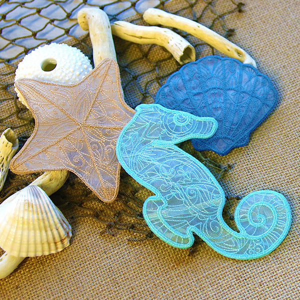 Sea Glass - Fan Shell (Freestanding Organza)