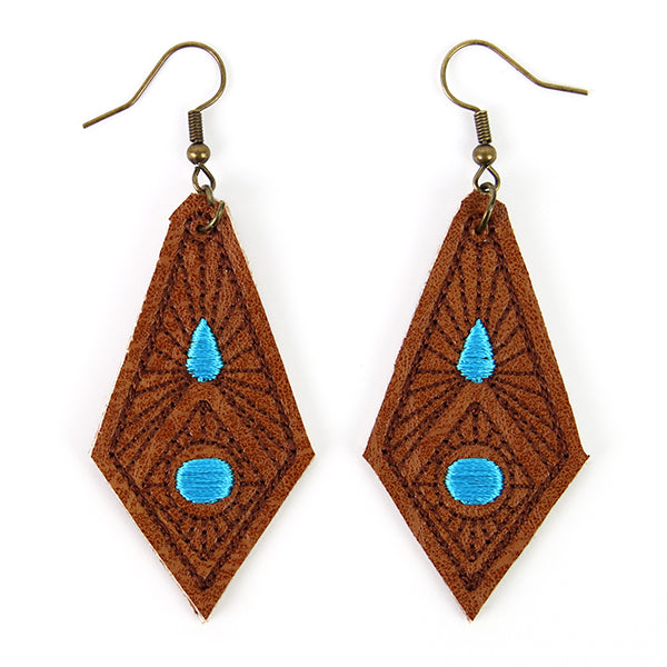 Diamond in the Rough Leather Earrings (In-the-Hoop)