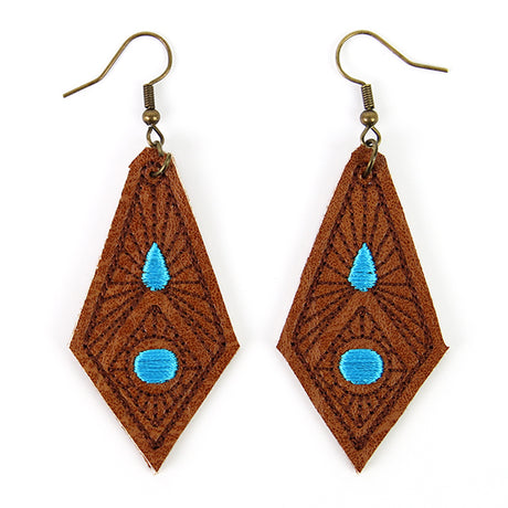Diamond in the Rough Leather Earrings (In-the-Hoop)