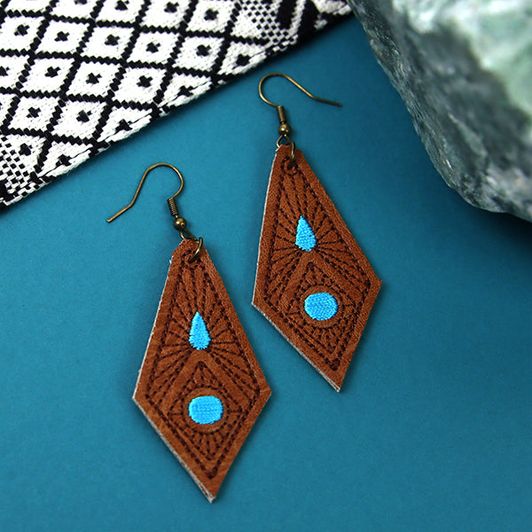 Diamond in the Rough Leather Earrings (In-the-Hoop)