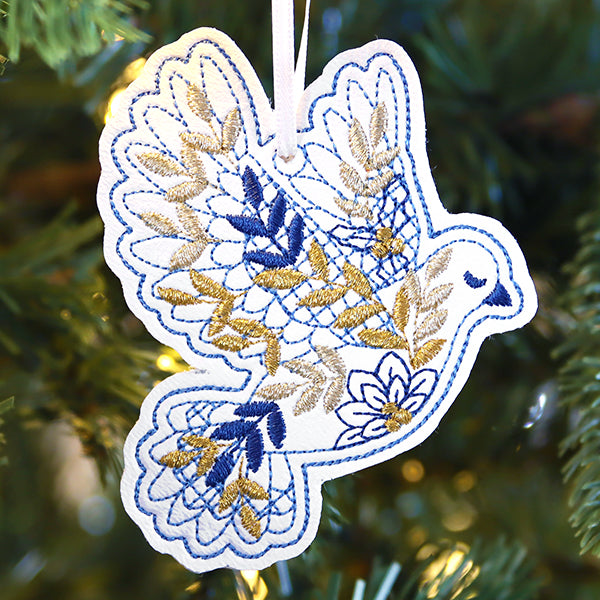 Glistening Ornament - Dove (In-the-Hoop)