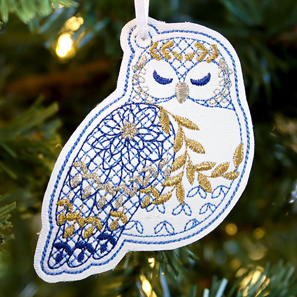 Glistening Ornament - Owl (In-the-Hoop)
