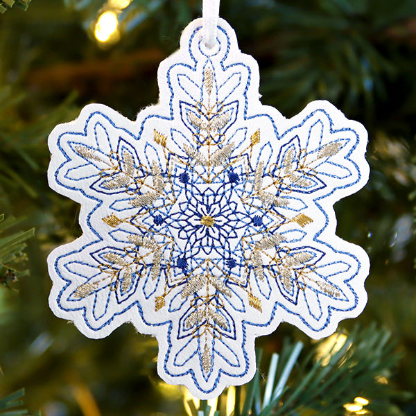 Glistening Ornament - Snowflake (In-the-Hoop)