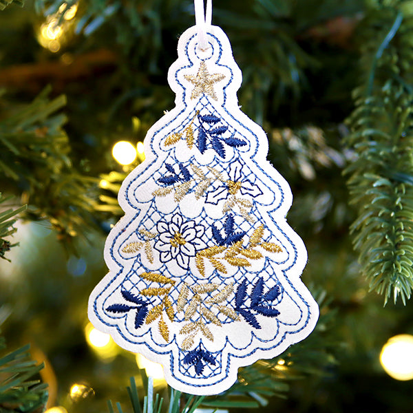 Glistening Ornament - Christmas Tree (In-the-Hoop)