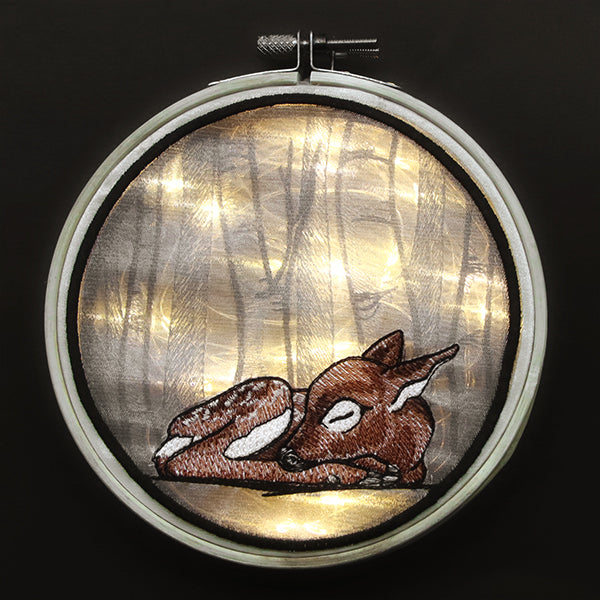 Winter Woodland Fawn Shadowbox (Organza)