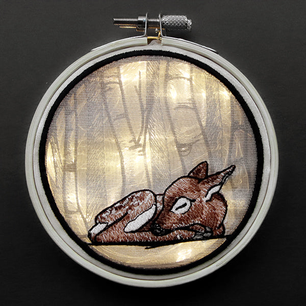 Winter Woodland Fawn Shadowbox (Organza)