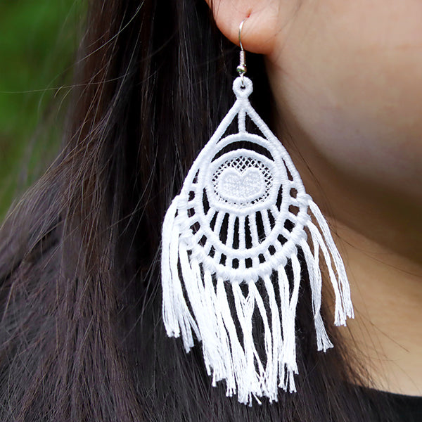 Fashioned for You Peacock Earrings (Lace)