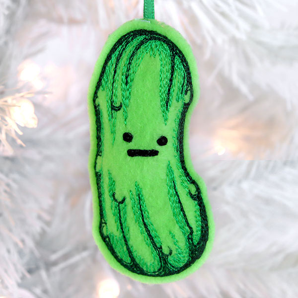 Kind of a Big Dill Pickle Ornament (In-the-Hoop)