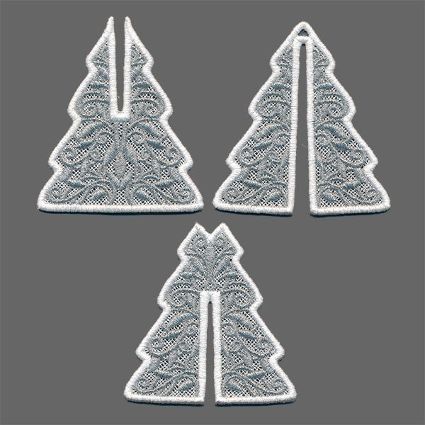 Slotted Christmas Tree Ornament in 3D (Lace)
