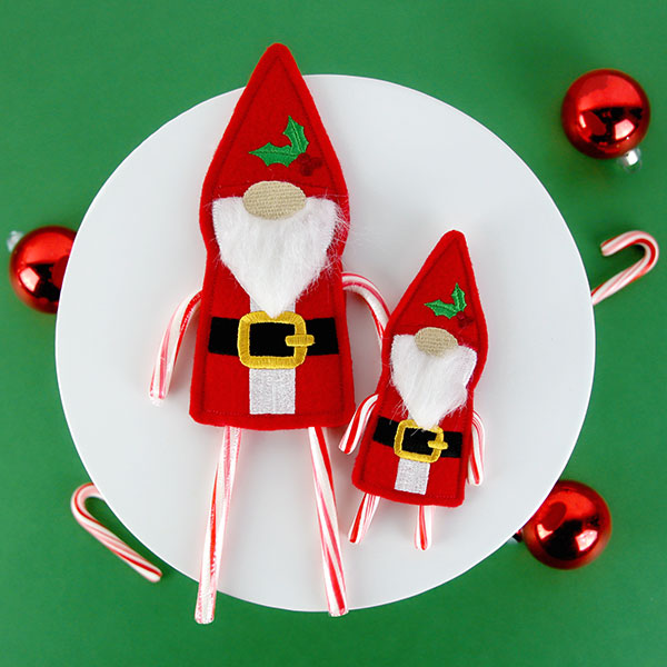 Gnome Double Candy Cane Holder (In-the-Hoop)
