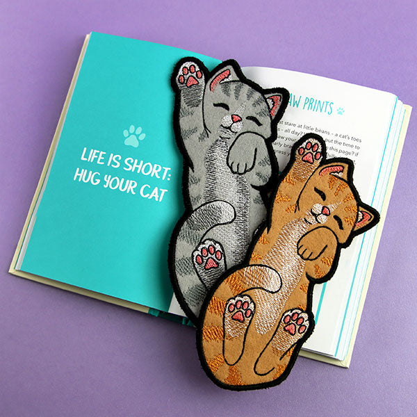 Reaching for Cuddles Cat Bookmark (In-the-Hoop)