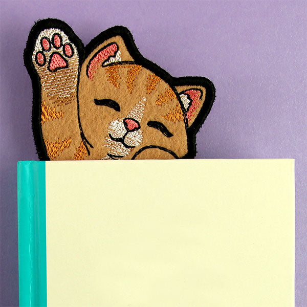 Reaching for Cuddles Cat Bookmark (In-the-Hoop)