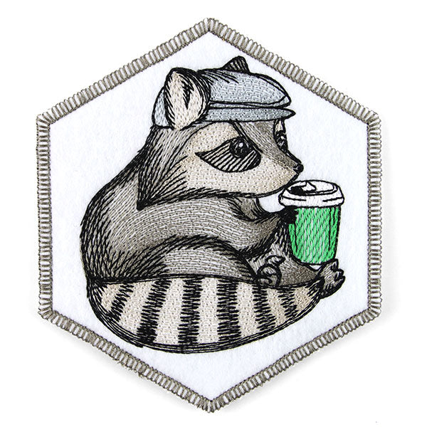 Java Loving Raccoon Coaster (In-the-Hoop)