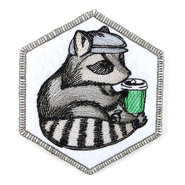 Java Loving Raccoon Coaster (In-the-Hoop)