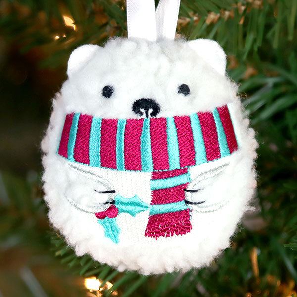 Fluffy & Festive Polar Bear (In-the-Hoop)