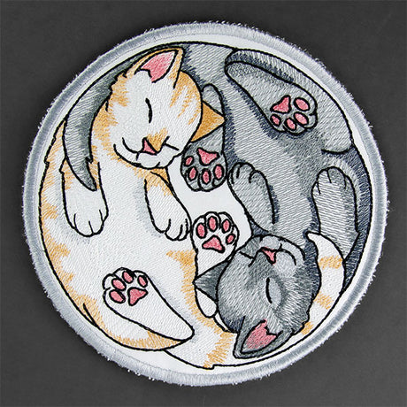 Yin Yang Sleeping Cats Coaster (In-the-Hoop)