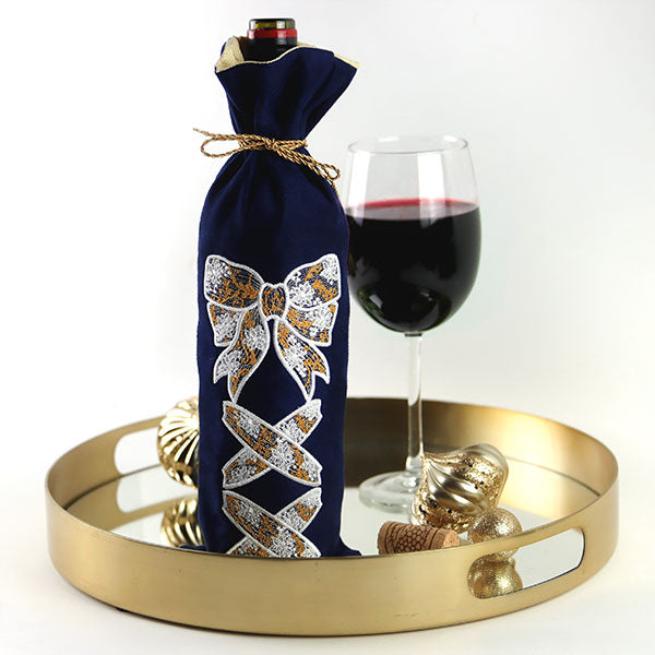 Poinsettias and Filigree Christmas Ribbon