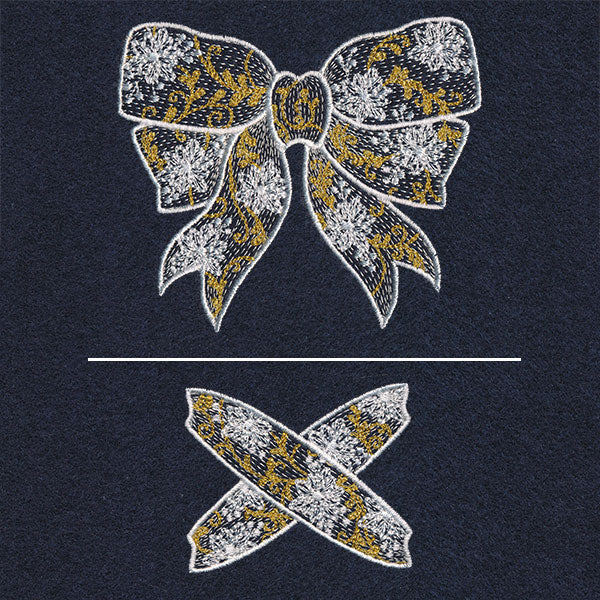 Poinsettias and Filigree Christmas Ribbon