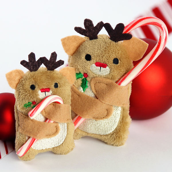 Fluffy Reindeer Candy Cane Holder (In-the-Hoop)