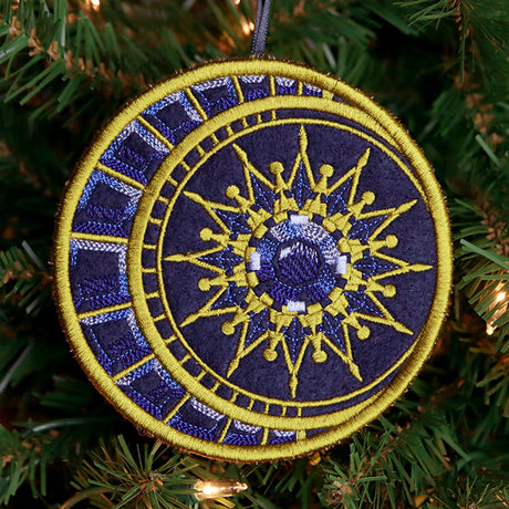 Sun and Moon Celestial Ornament (In-the-Hoop)