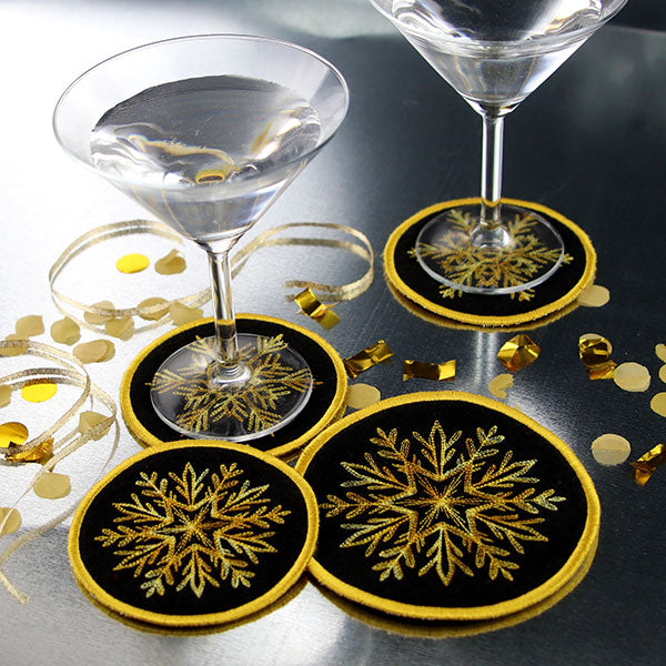 Elements of Winter Snowflake Coaster 1 (In-the-Hoop)