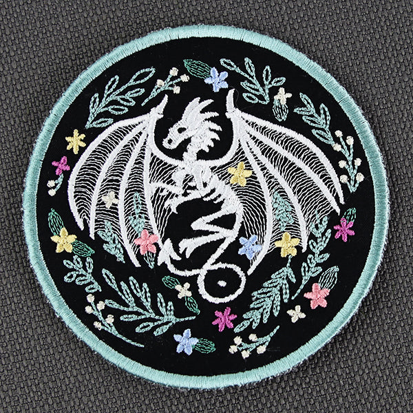 Floral Dragon Skeleton Trivet (In-the-Hoop)