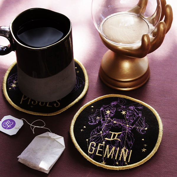 Zodiac Constellations Coaster - Gemini (In-the-Hoop)