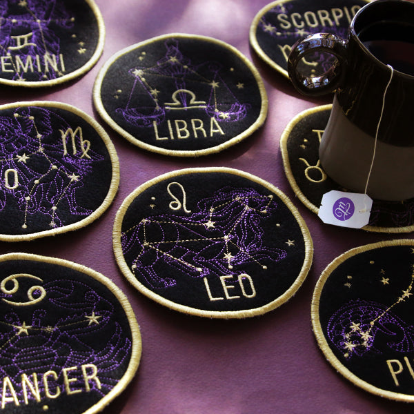 Zodiac Constellations Coaster - Libra (In-the-Hoop)