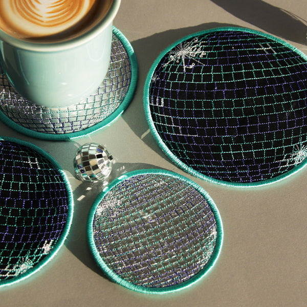 Ready to Party Disco Ball Coaster (In-the-Hoop)