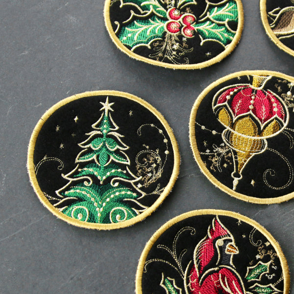 Gilded Mirage Coaster - Christmas Tree (In-the-Hoop)