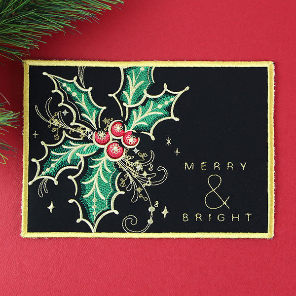 Gilded Mirage Holly Mug Rug (In-the-Hoop)