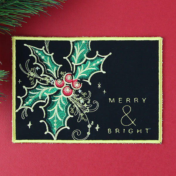 Gilded Mirage Holly Mug Rug (In-the-Hoop)