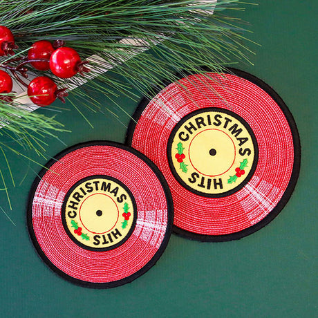 Christmas Hits Record Trivet (In-the-Hoop)